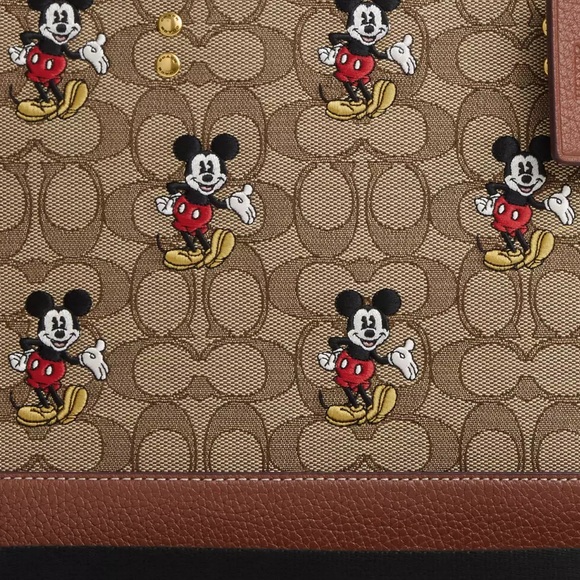 Disney Coach Dempsey Carryall Bag In Signature Jacquard With Mickey Mouse Print - Picture 4 of 6